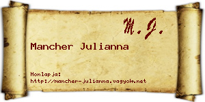 Mancher Julianna névjegykártya